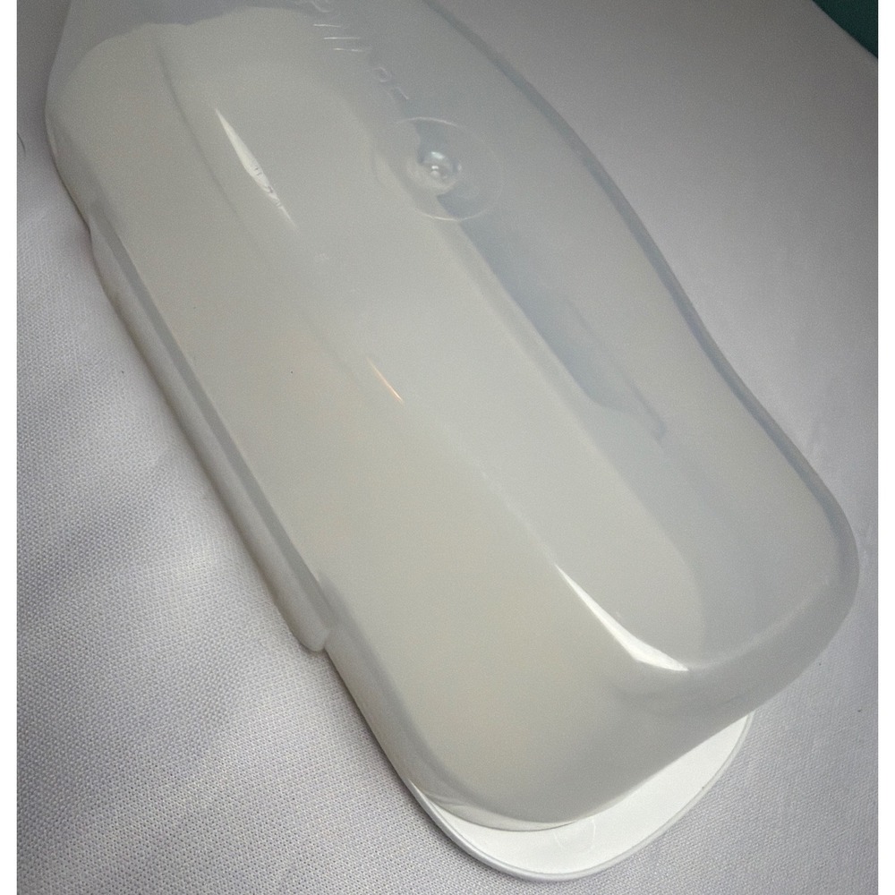 Snapware Airtight Butter Dish with Lid White Clear Plastic Standard Size 4oz